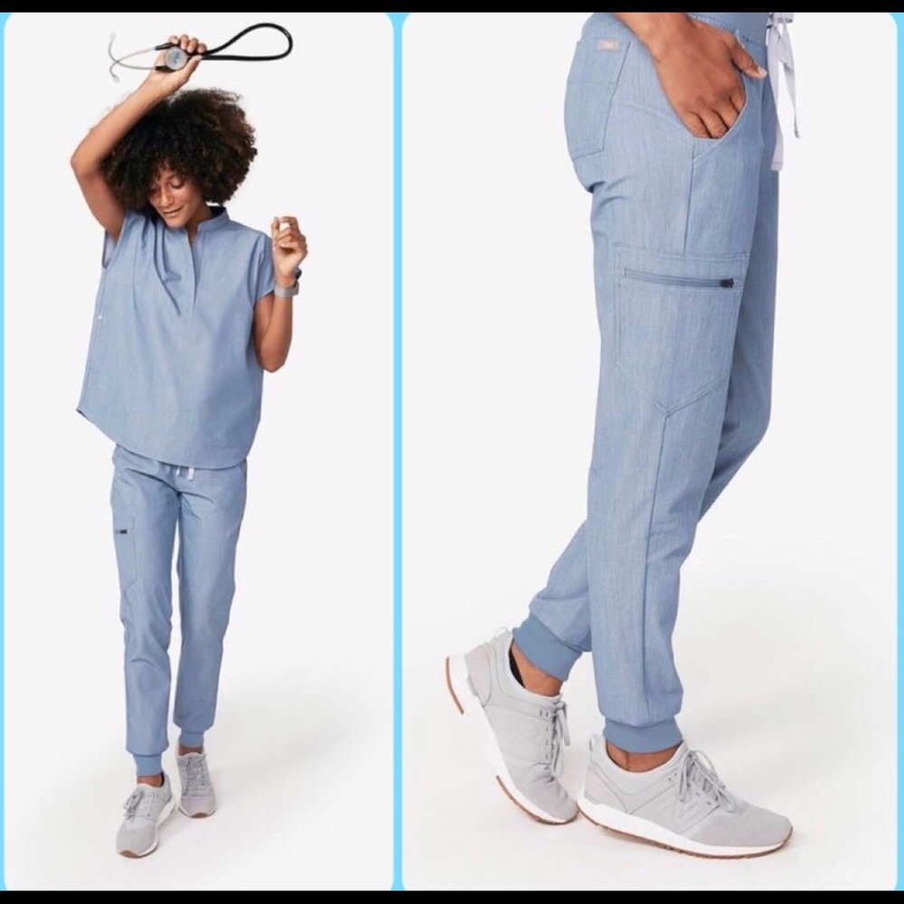 FIGS Zamora jogger style pants • Heather indigo